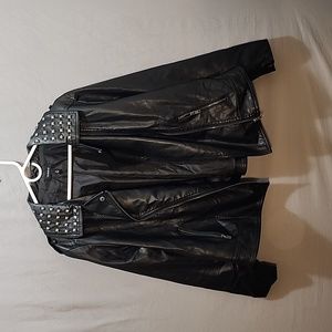 Torrid Studded Asymmetrical leather Jacket Size 0